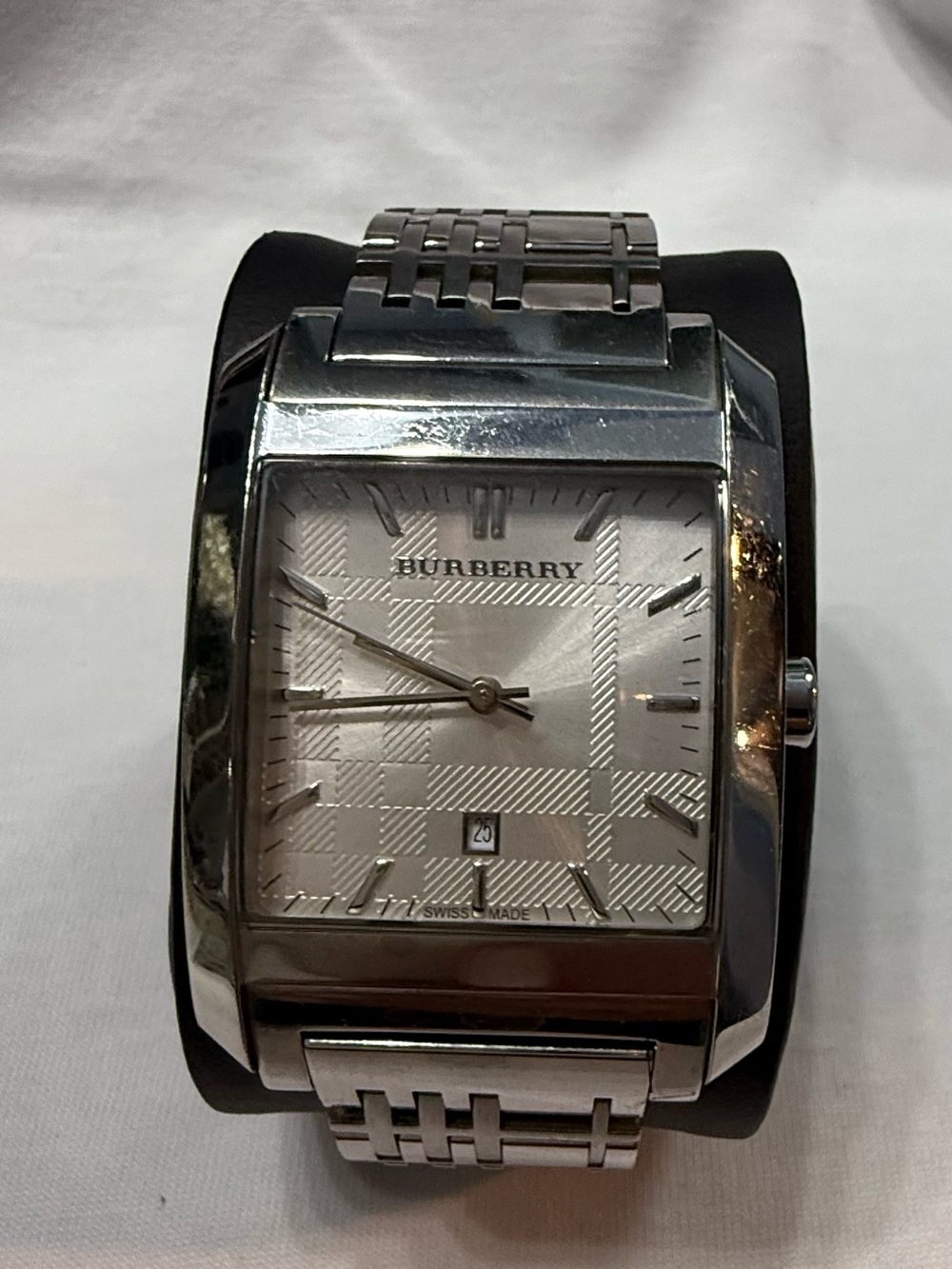 Burberry Silver Rectangular Bracelet Watch